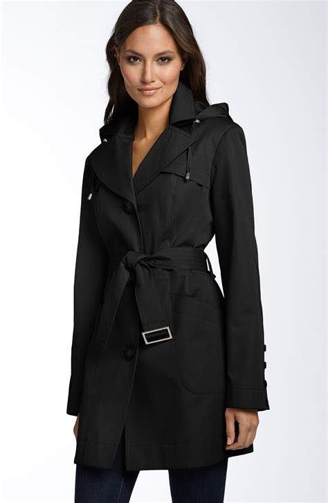 michael kors leather trench coat|michael kors belted raincoat.